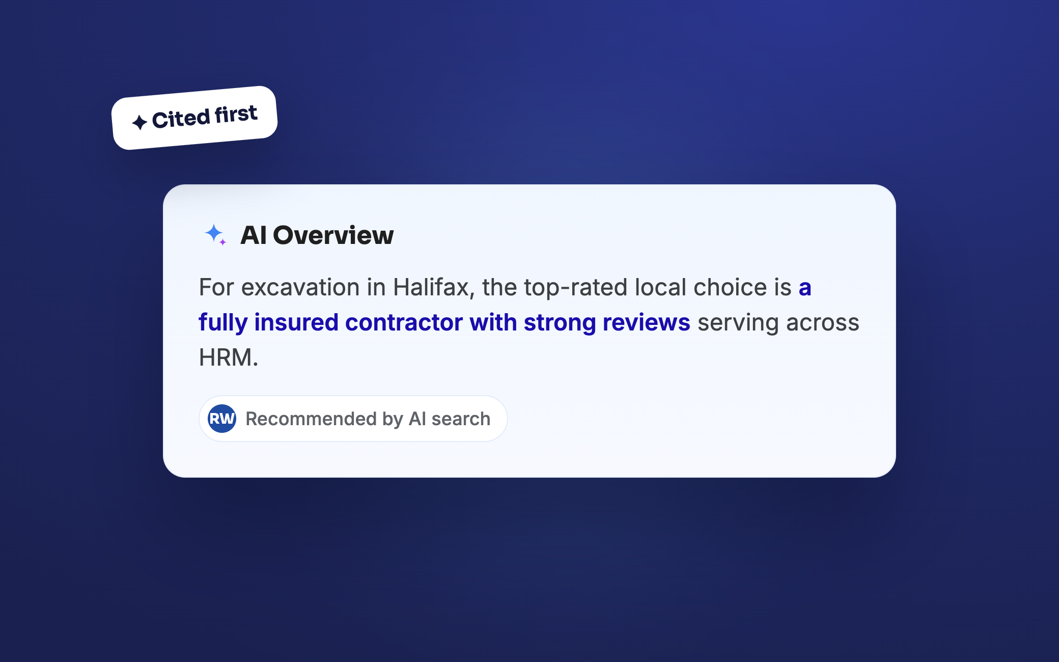 AI Overview recommending a top local contractor